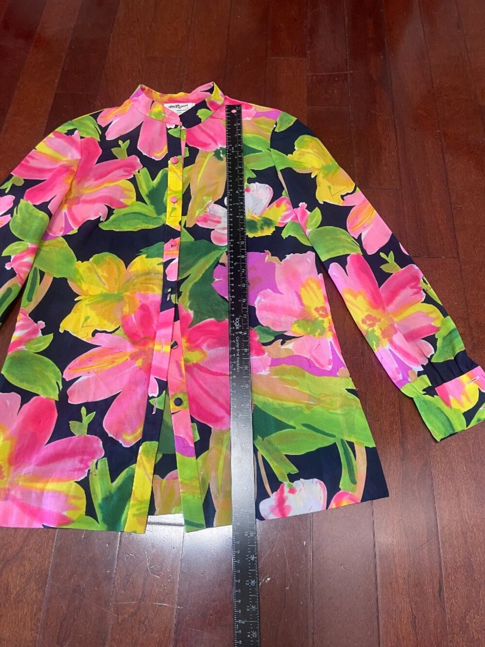 Vintage Tori Richard Floral Blouse Size 10 Tropical Print - Picture 2 of 7